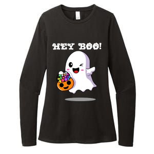 Hey Boo Ghost Trick Or Treat Funny Gift Womens CVC Long Sleeve Shirt