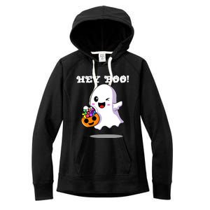 Hey Boo Ghost Trick Or Treat Funny Gift Women's Fleece Hoodie