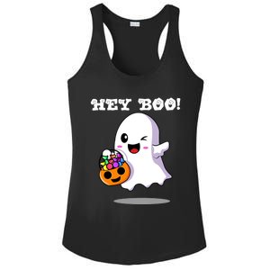 Hey Boo Ghost Trick Or Treat Funny Gift Ladies PosiCharge Competitor Racerback Tank