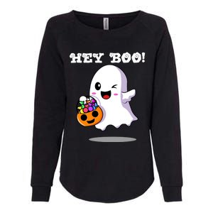 Hey Boo Ghost Trick Or Treat Funny Gift Womens California Wash Sweatshirt