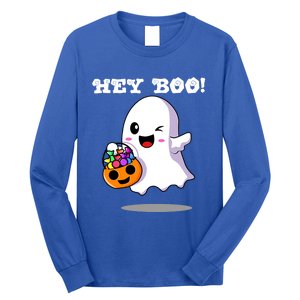 Hey Boo Ghost Trick Or Treat Funny Gift Long Sleeve Shirt