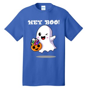 Hey Boo Ghost Trick Or Treat Funny Gift Tall T-Shirt