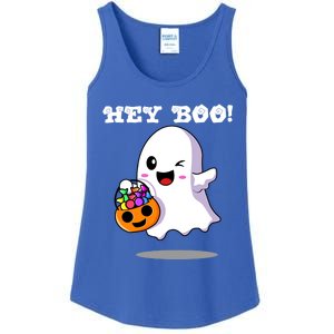 Hey Boo Ghost Trick Or Treat Funny Gift Ladies Essential Tank