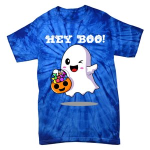 Hey Boo Ghost Trick Or Treat Funny Gift Tie-Dye T-Shirt