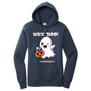 Hey Boo Ghost Trick Or Treat Funny Gift Women's Pullover Hoodie