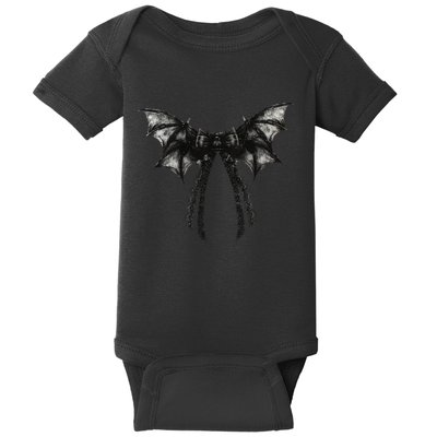 Halloween Bat Gothic Coquette Bow Retro Halloween Baby Bodysuit