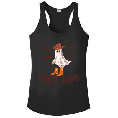 Hey Boo Ghost Western Cow Funny Halloween Spooky Cute Gift Ladies PosiCharge Competitor Racerback Tank