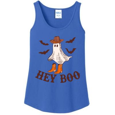 Hey Boo Ghost Western Cow Funny Halloween Spooky Cute Gift Ladies Essential Tank