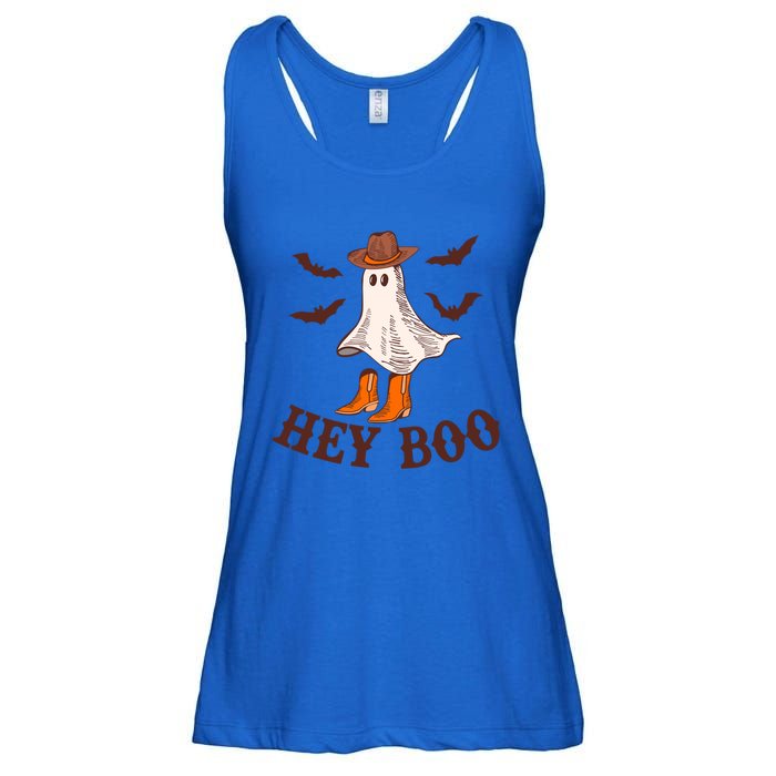 Hey Boo Ghost Western Cow Funny Halloween Spooky Cute Gift Ladies Essential Flowy Tank