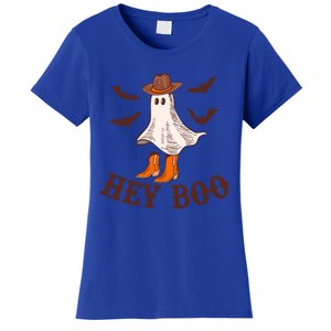 Hey Boo Ghost Western Cow Funny Halloween Spooky Cute Gift Women's T-Shirt