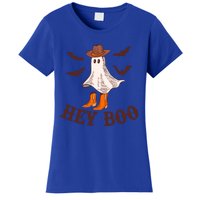 Hey Boo Ghost Western Cow Funny Halloween Spooky Cute Gift Women's T-Shirt