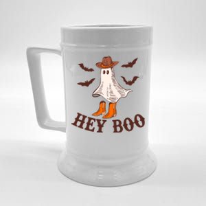 Hey Boo Ghost Western Cow Funny Halloween Spooky Cute Gift Beer Stein