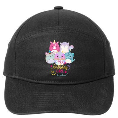 Happy Birthday Girl Squish Squad Mallow Girl Cute 7-Panel Snapback Hat