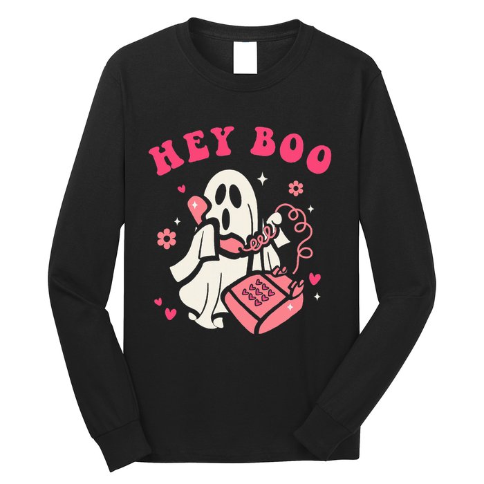 Hey Boo Ghost Halloween Long Sleeve Shirt