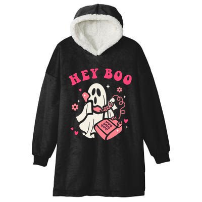 Hey Boo Ghost Halloween Hooded Wearable Blanket
