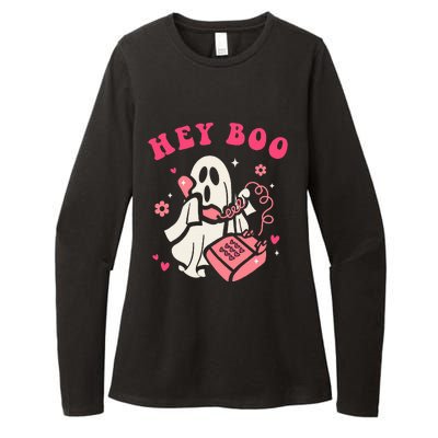 Hey Boo Ghost Halloween Womens CVC Long Sleeve Shirt