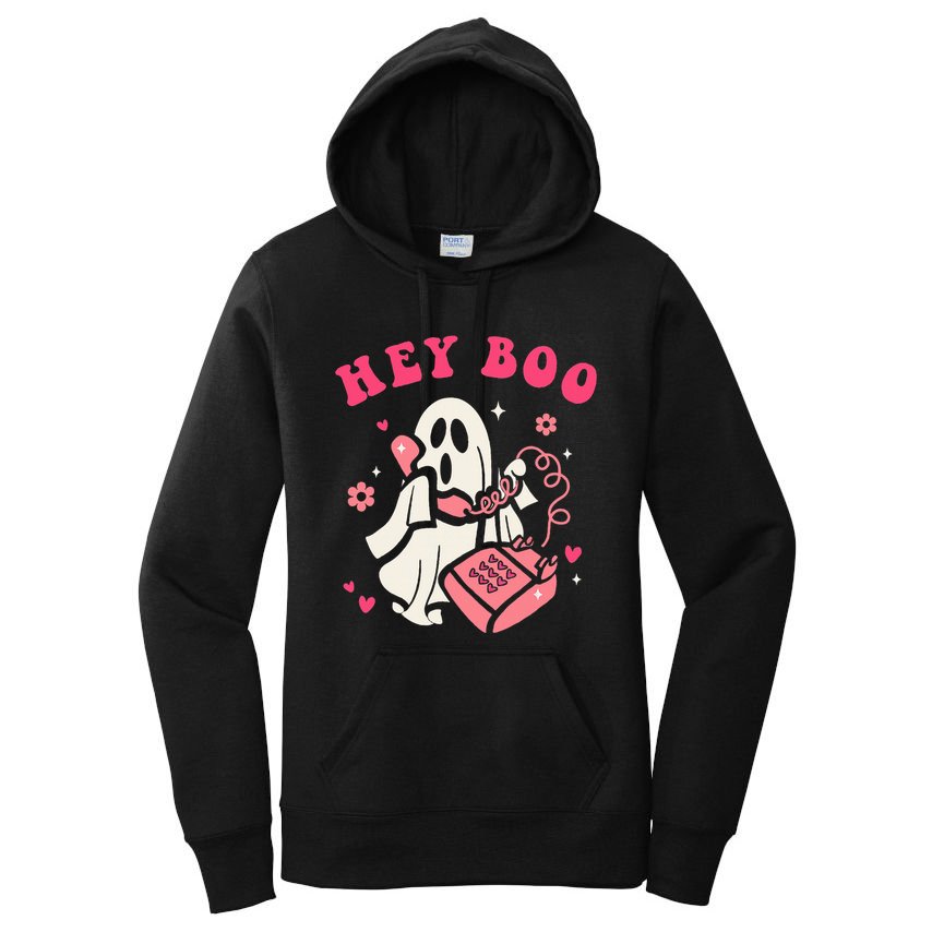 Hey Boo Ghost Halloween Women's Pullover Hoodie