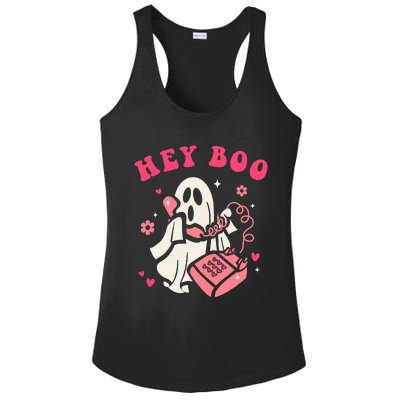 Hey Boo Ghost Halloween Ladies PosiCharge Competitor Racerback Tank