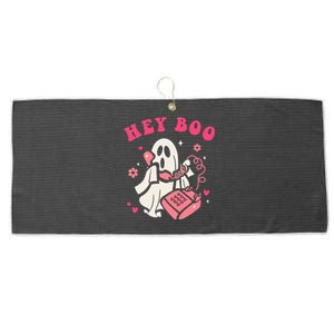 Hey Boo Ghost Halloween Large Microfiber Waffle Golf Towel