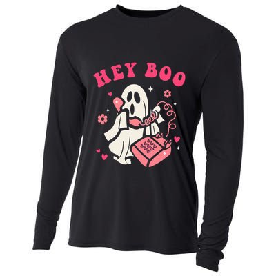 Hey Boo Ghost Halloween Cooling Performance Long Sleeve Crew