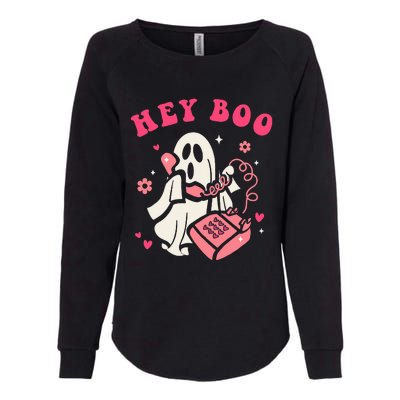 Hey Boo Ghost Halloween Womens California Wash Sweatshirt