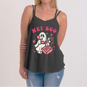 Hey Boo Ghost Halloween Women's Strappy Tank