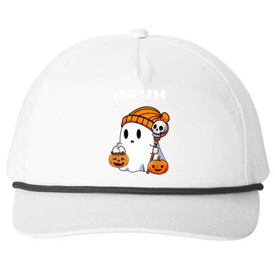 Halloween Bruh Ghost Boo Skull Pumpkin Snapback Five-Panel Rope Hat