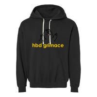 Happy Birthday Grimace HBD Funny Fast Food Meme Garment-Dyed Fleece Hoodie