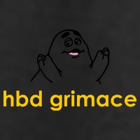 Happy Birthday Grimace HBD Funny Fast Food Meme Garment-Dyed Fleece Hoodie
