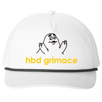 Happy Birthday Grimace HBD Funny Fast Food Meme Snapback Five-Panel Rope Hat