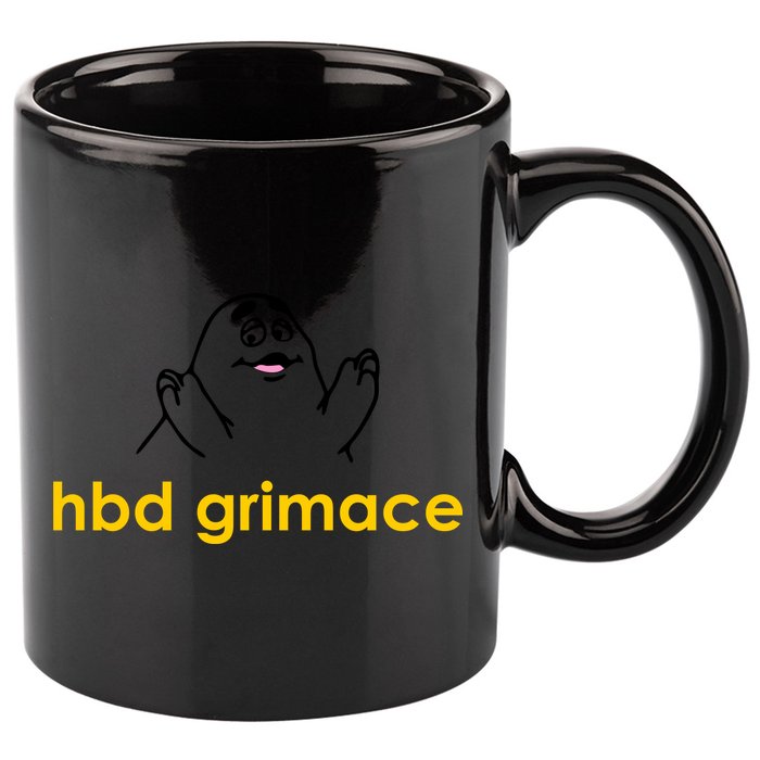 Happy Birthday Grimace HBD Funny Fast Food Meme 11oz C Handle Ceramic Mug