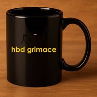 Happy Birthday Grimace HBD Funny Fast Food Meme 11oz C Handle Ceramic Mug