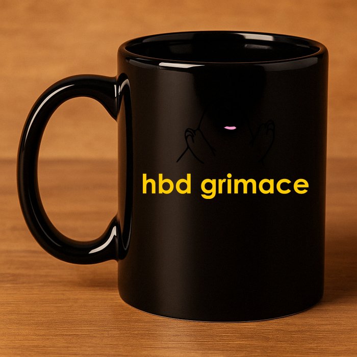 Happy Birthday Grimace HBD Funny Fast Food Meme 11oz C Handle Ceramic Mug