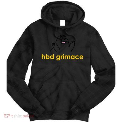 Happy Birthday Grimace HBD Funny Fast Food Meme Tie Dye Hoodie