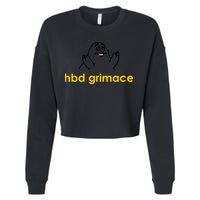 Happy Birthday Grimace HBD Funny Fast Food Meme Cropped Pullover Crew
