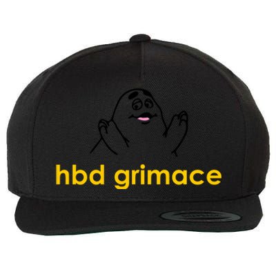 Happy Birthday Grimace HBD Funny Fast Food Meme Wool Snapback Cap