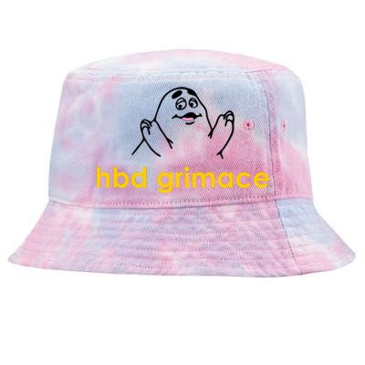 Happy Birthday Grimace HBD Funny Fast Food Meme Tie-Dyed Bucket Hat