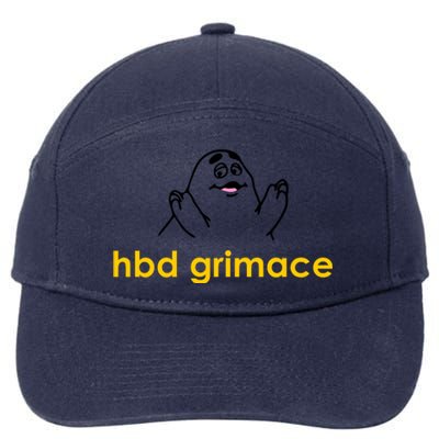 Happy Birthday Grimace HBD Funny Fast Food Meme 7-Panel Snapback Hat