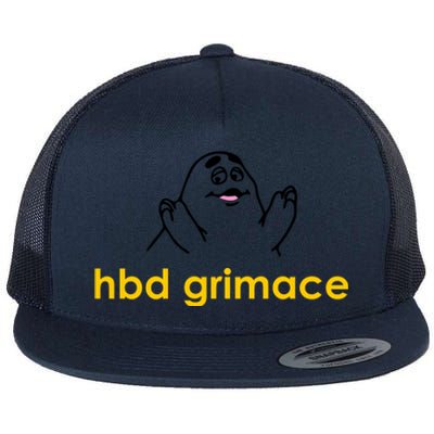 Happy Birthday Grimace HBD Funny Fast Food Meme Flat Bill Trucker Hat