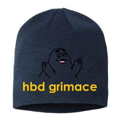 Happy Birthday Grimace HBD Funny Fast Food Meme Sustainable Beanie