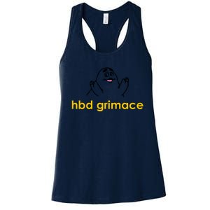 Happy Birthday Grimace HBD Funny Fast Food Meme Women's Racerback Tank