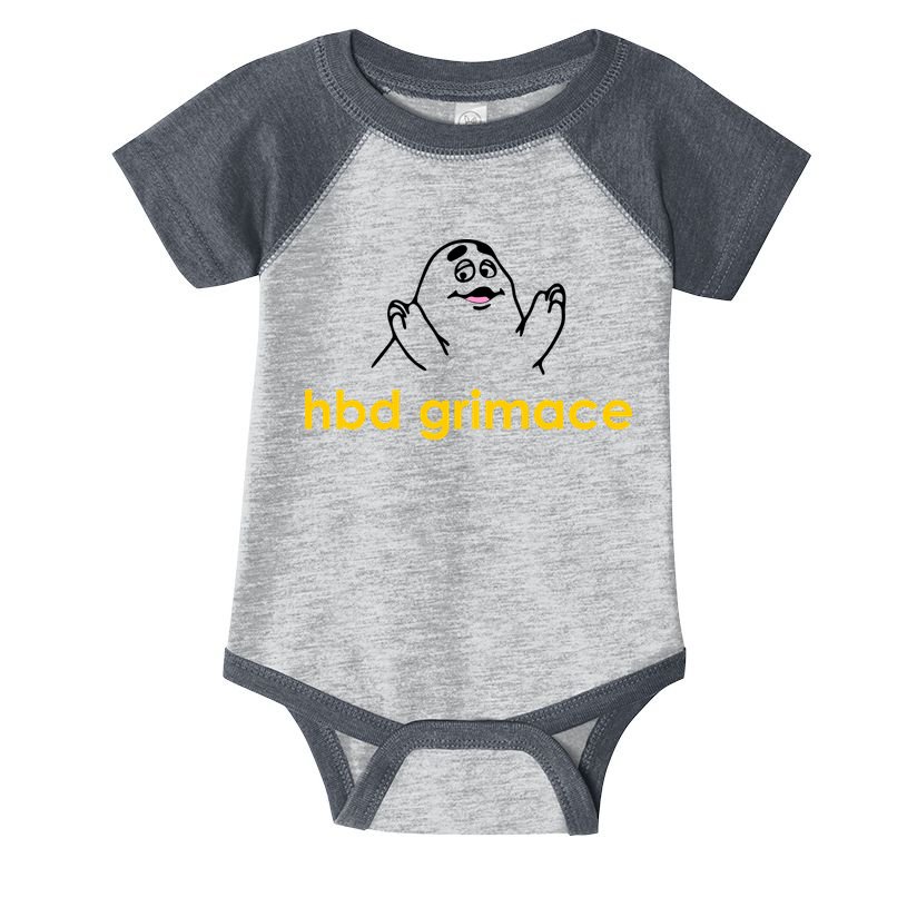 Happy Birthday Grimace HBD Funny Fast Food Meme Infant Baby Jersey Bodysuit