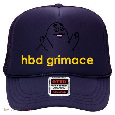 Happy Birthday Grimace HBD Funny Fast Food Meme High Crown Mesh Back Trucker Hat