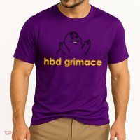 Happy Birthday Grimace HBD Funny Fast Food Meme Performance Shirt