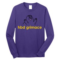 Happy Birthday Grimace HBD Funny Fast Food Meme Long Sleeve Shirt