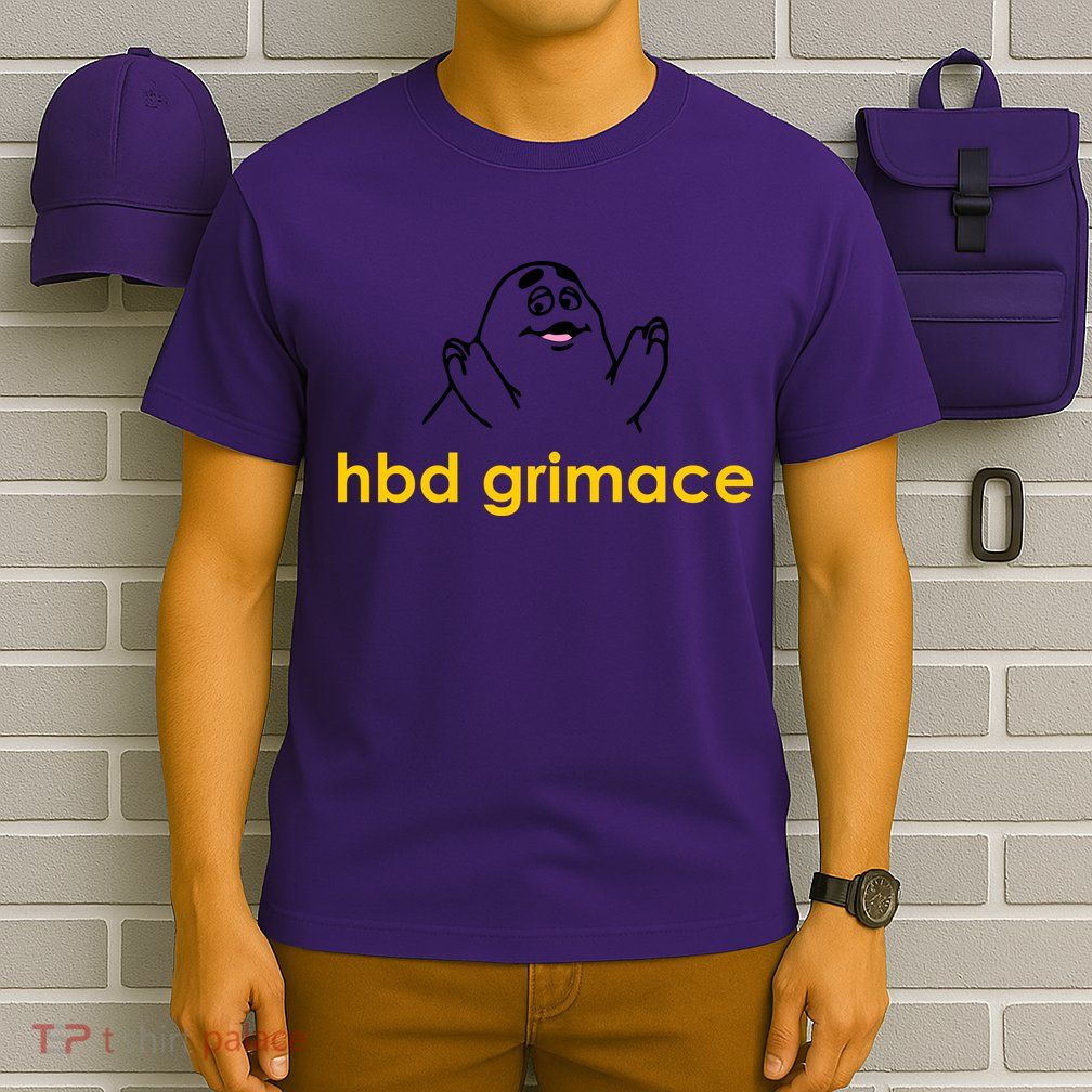Happy Birthday Grimace HBD Funny Fast Food Meme T-Shirt