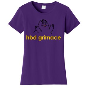 Happy Birthday Grimace HBD Funny Fast Food Meme Women's T-Shirt