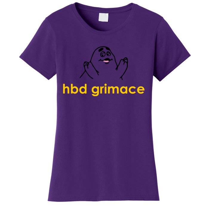 Happy Birthday Grimace HBD Funny Fast Food Meme Women's T-Shirt