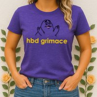Happy Birthday Grimace HBD Funny Fast Food Meme Womens T-Shirt