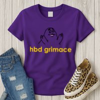 Happy Birthday Grimace HBD Funny Fast Food Meme Womens T-Shirt
